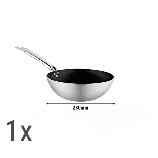 (3 pièces) Set de poêles wok - 3 pièces en aluminium