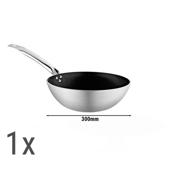 (3 pièces) Set de poêles wok - 3 pièces en aluminium