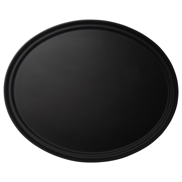 (6 pièces) CAMBRO | CAMTREAD® - Plateau en fibre de verre - Ovale - 685x560mm - Profil bas - Noir