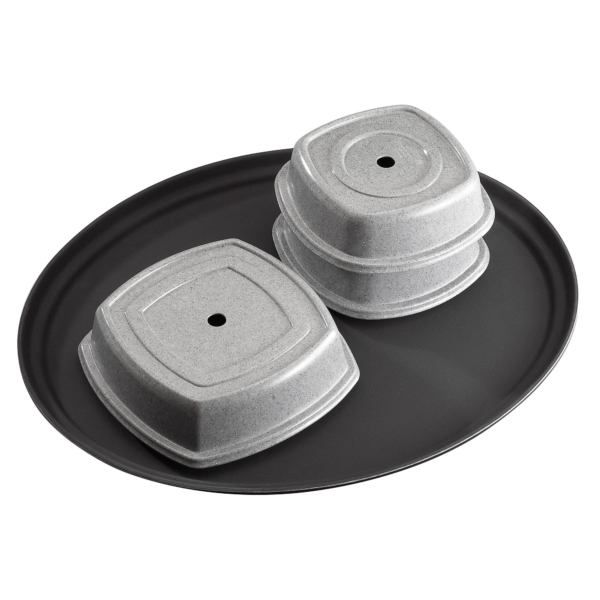 (6 pièces) CAMBRO | CAMTREAD® - Plateau en fibre de verre - Ovale - 685x560mm - Profil bas - Noir