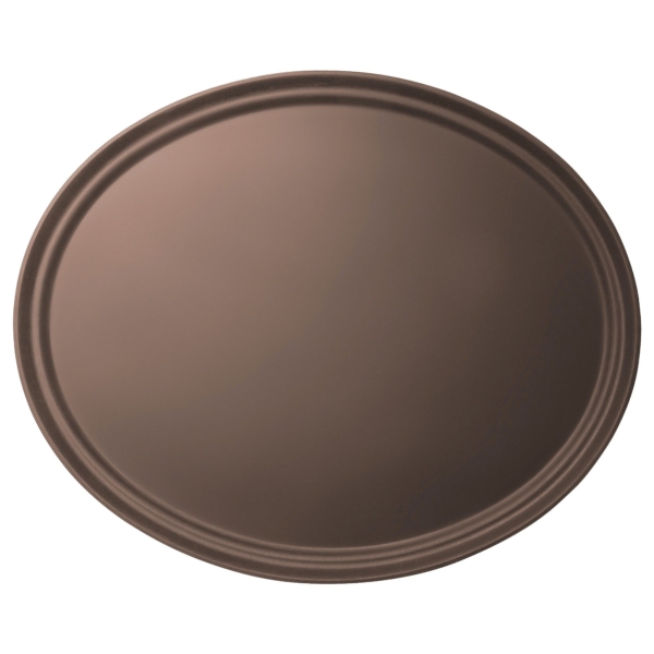 (6 pièces) CAMBRO | CAMTREAD® - Plateau en fibre de verre - Ovale - 685x560mm - Profil bas - Marron