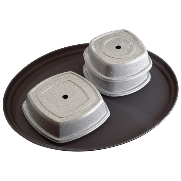 (6 pièces) CAMBRO | CAMTREAD® - Plateau en fibre de verre - Ovale - 685x560mm - Profil bas - Marron