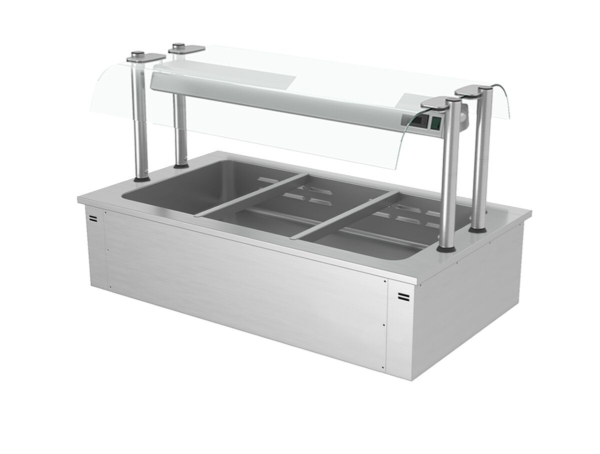 Bain-marie encastrable - 1,1m - 3x GN 1/1 - incl. cuve réfrigérée