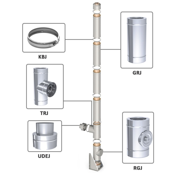 Tube lisse en acier inoxydable - longueur : 500 mm - Ø 400 mm