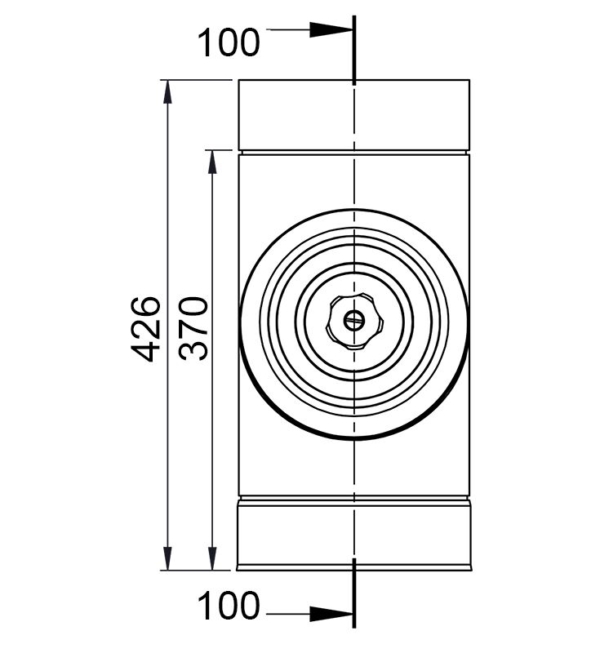 Tube de nettoyage lisse rond - en acier inoxydable - Ø 200 mm