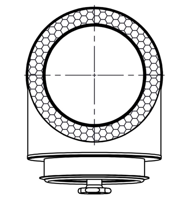 Tube de nettoyage lisse rond - en acier inoxydable - Ø 450 mm