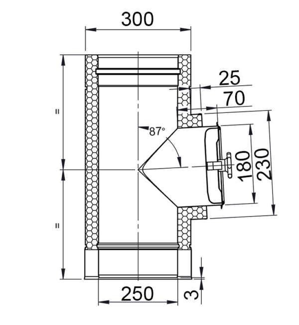 Tube de nettoyage lisse rond - en acier inoxydable - Ø 250 mm