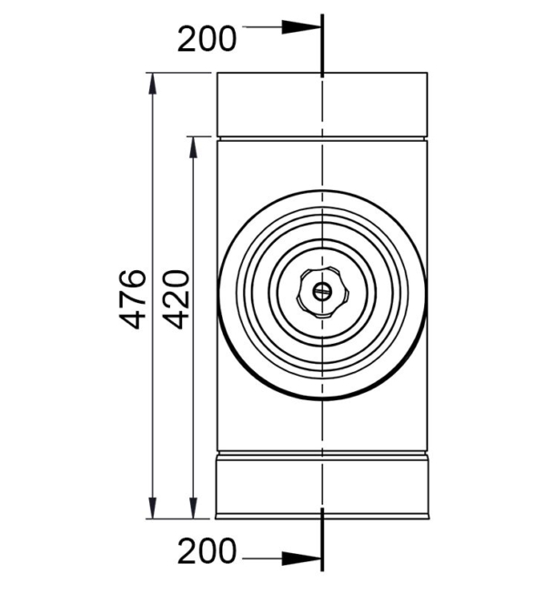 Tube de nettoyage lisse rond - en acier inoxydable - Ø 400 mm