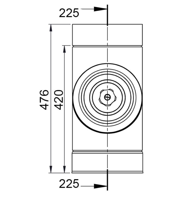 Tube de nettoyage lisse rond - en acier inoxydable - Ø 450 mm