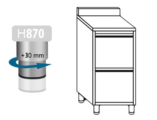 Armoire à tiroirs PREMIUM avec 2 tiroirs & rebord - 500x700mm