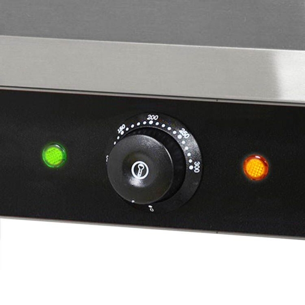 Grill de contact - 2,2 kW - rainuré en haut et en bas - Surface de cuisson : 345x235mm