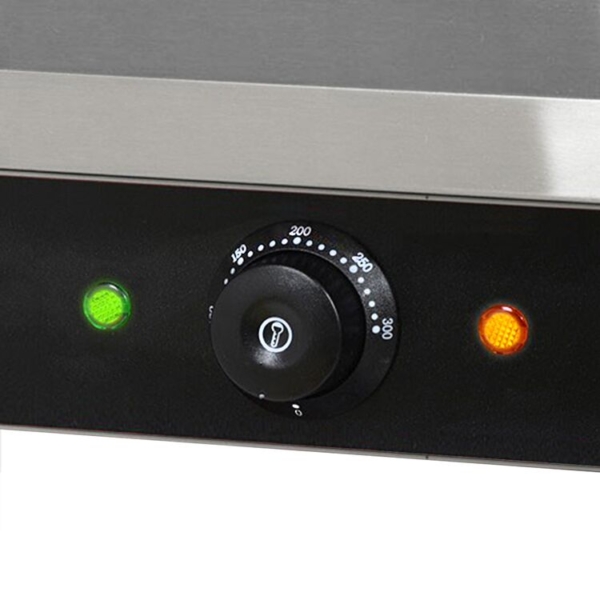 Grill de contact - 3,6 kW - rainuré en haut et en bas - Surface de cuisson : 485x235mm