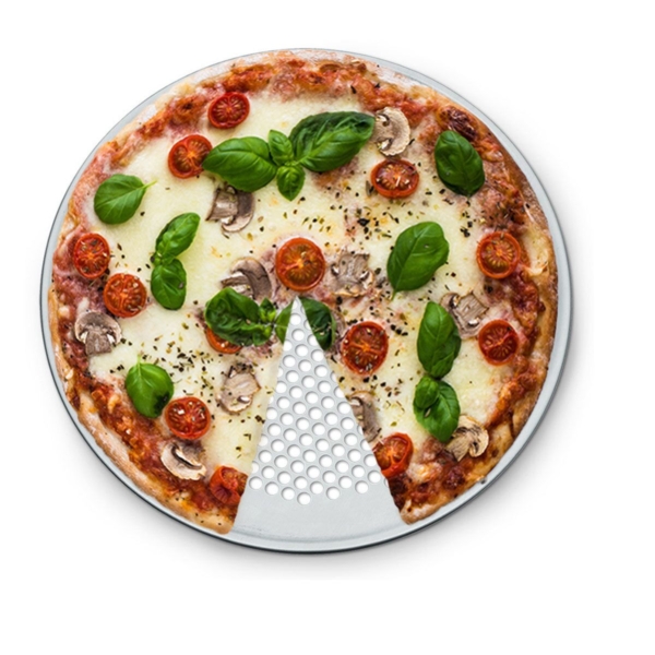 Plaque à pizza en aluminium - perforée - Ø 25 cm