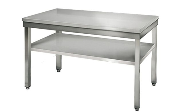 Table de travail en inox ECO - 1200x700mm - avec fond de base sans rebord