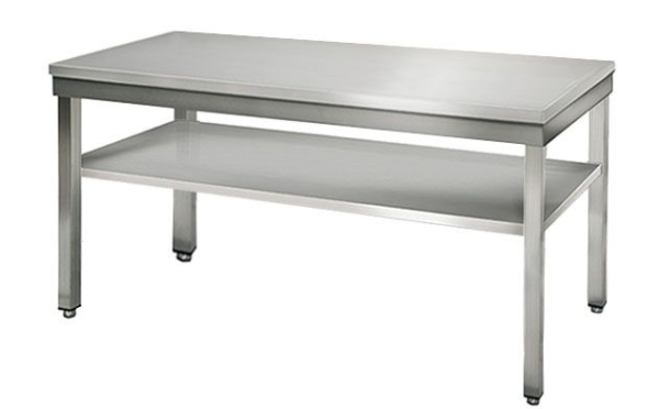 Table de travail en inox ECO - 1600x700mm - avec fond de base sans rebord