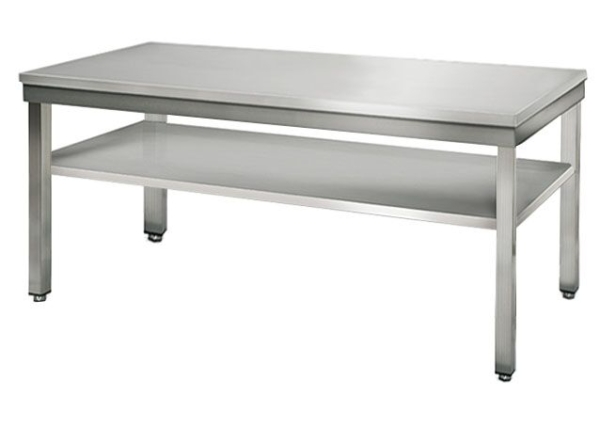 Table de travail en inox ECO - 1800x700mm - avec fond de base sans rebord