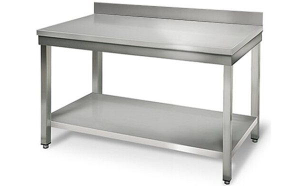 Table de travail en inox ECO - 1200x600mm - avec fond de base & rebord