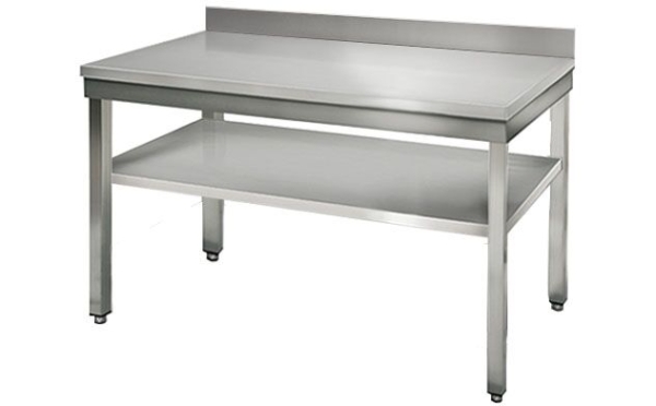 Table de travail en inox ECO - 1200x600mm - avec fond de base & rebord