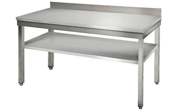 Table de travail en inox ECO - 1500x600mm - avec fond de base & rebord