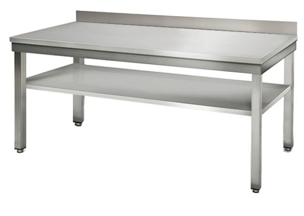 Table de travail inox ECO - 2000x700mm - avec fond et rebord