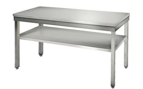 Table de travail en inox ECO - 1500x700mm - avec fond de base sans rebord