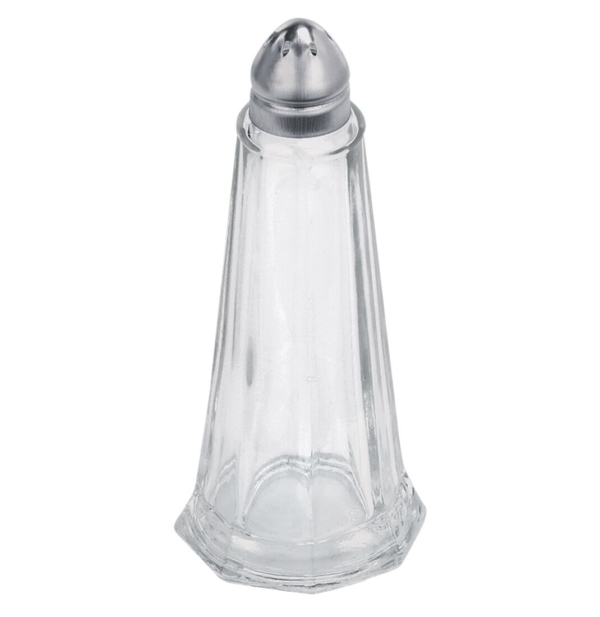 Salière/poivrière - verre - hauteur : 11 cm