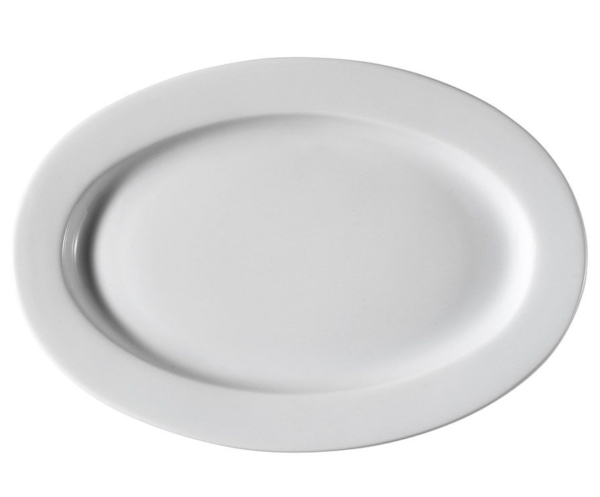 (12 pièces) PERA Blanc - Assiette ovale - 28 cm