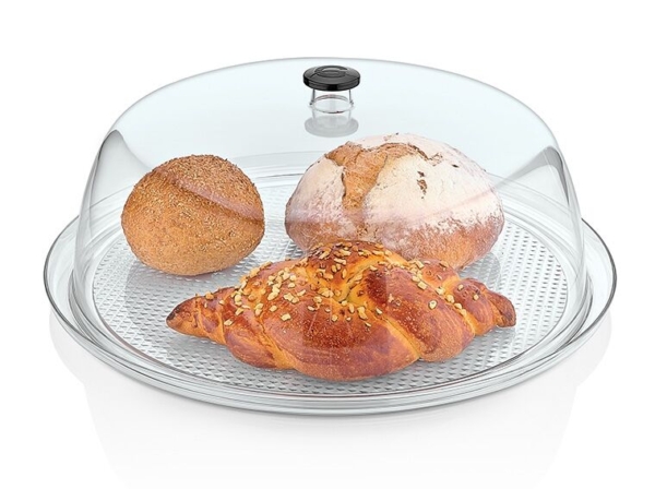 Plateau Rond avec cloche transparente