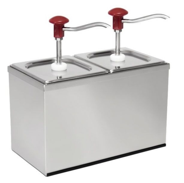 Distributeur de sauce - 2x 2 litres - support inox inclus