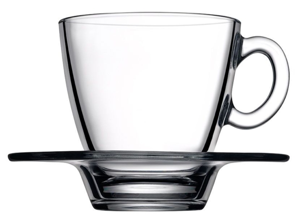 (24 pièces) Verre à thé avec soucoupe - AQUA - 210 ml