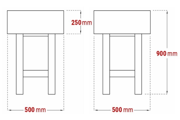 Bloc de hachage en bois d'acacia - 500x500mm