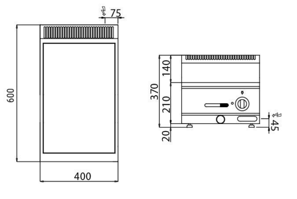 Bain-marie électrique - 1,2 kW - 1x GN 1/3 & GN 1x 1/2