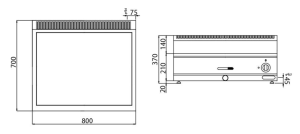 Bain-marie électrique - 2,4 kW - 2x GN 1/1 ou 4x GN 1/2 - incl. soubassement avec 2 portes