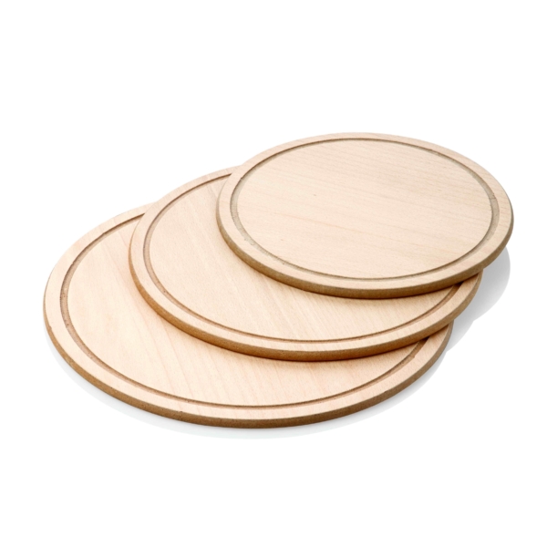 Assiette à pizza en bois - Ø 420 mm - avec rigole