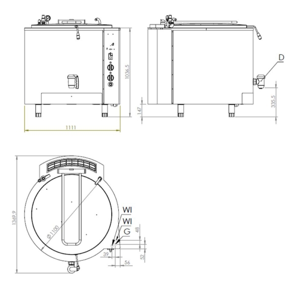 Chaudière à gaz - 400 litres - 45 kW - Chauffage indirect