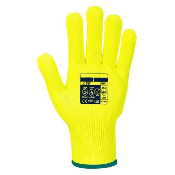 (10 paires) Gants de protection anti-coupures Pro Cut - Jaune - Taille : XL