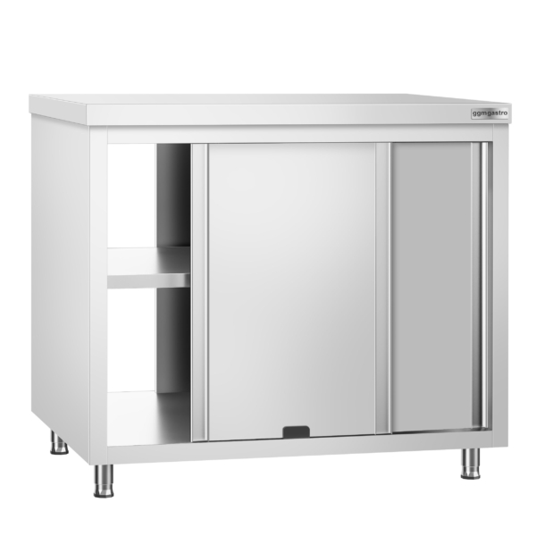 Armoire de travail inox PREMIUM avec passe-plat - 1,0 m