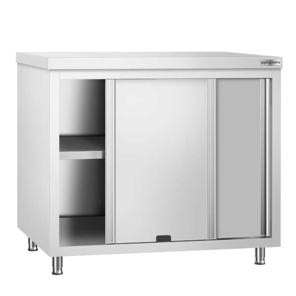 Armoire de travail inox PREMIUM avec passe-plat - 1,0 m