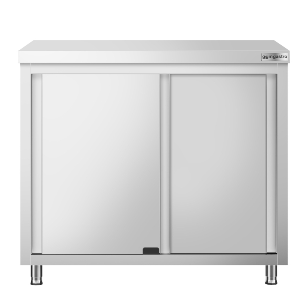 Armoire de travail inox PREMIUM avec passe-plat - 1,0 m