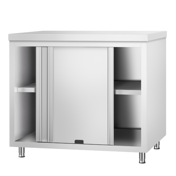 Armoire de travail inox PREMIUM avec passe-plat - 1,0 m