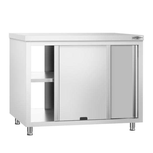 Armoire de travail inox PREMIUM avec passe-plat - 1,2 m