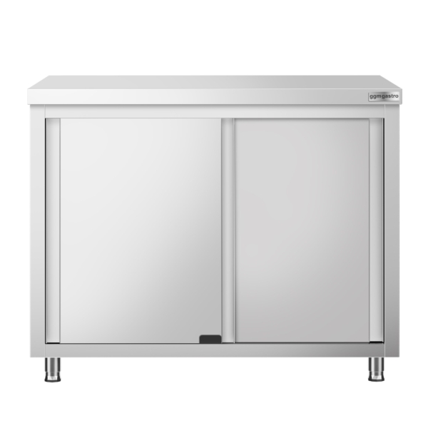 Armoire de travail inox PREMIUM avec passe-plat - 1,2 m