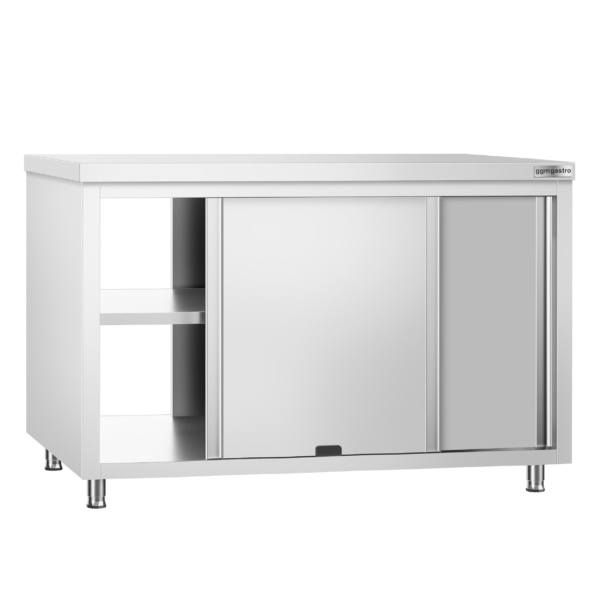 Armoire de travail inox PREMIUM avec passe-plat - 1,4 m