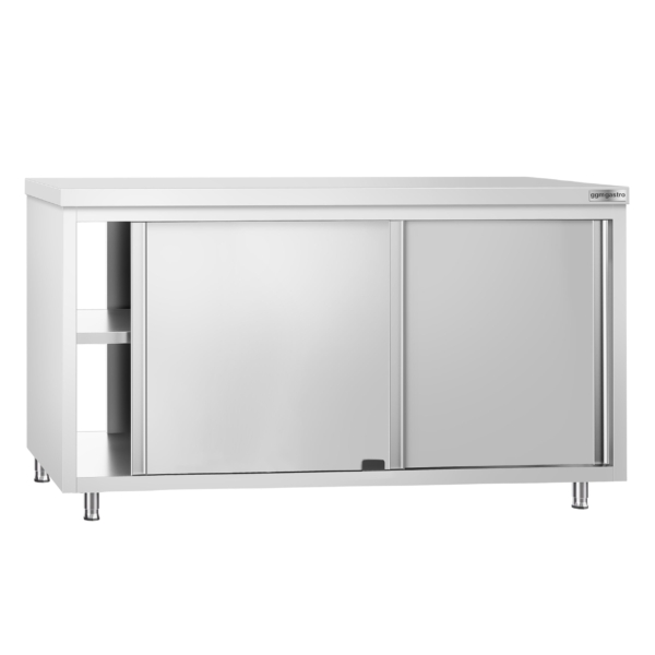 Armoire de travail inox PREMIUM avec passe-plat - 1,6 m