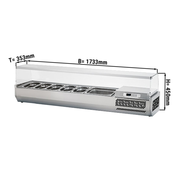 Vitrine réfrigérée Premium PLUS - 1733x353mm - 7x GN 1/4