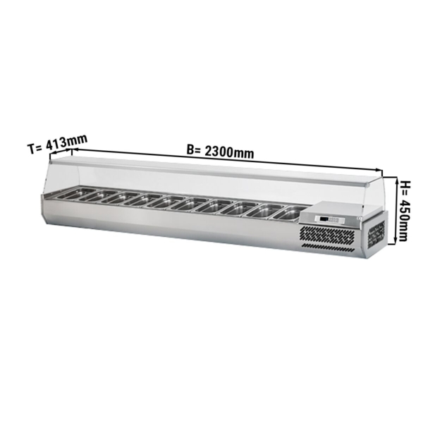 Vitrine réfrigérée sur comptoir Premium PLUS - 2300x413mm - 10x GN 1/3