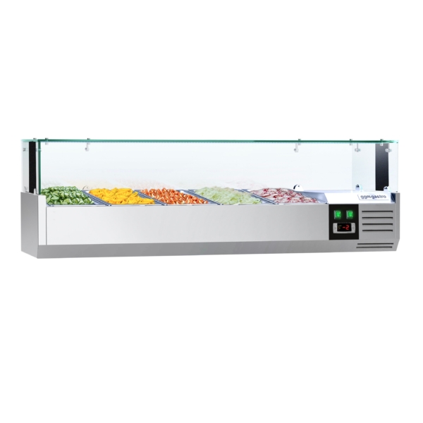 Vitrine réfrigérée PREMIUM avec lumière LED - 1200x335mm - 5x GN 1/4