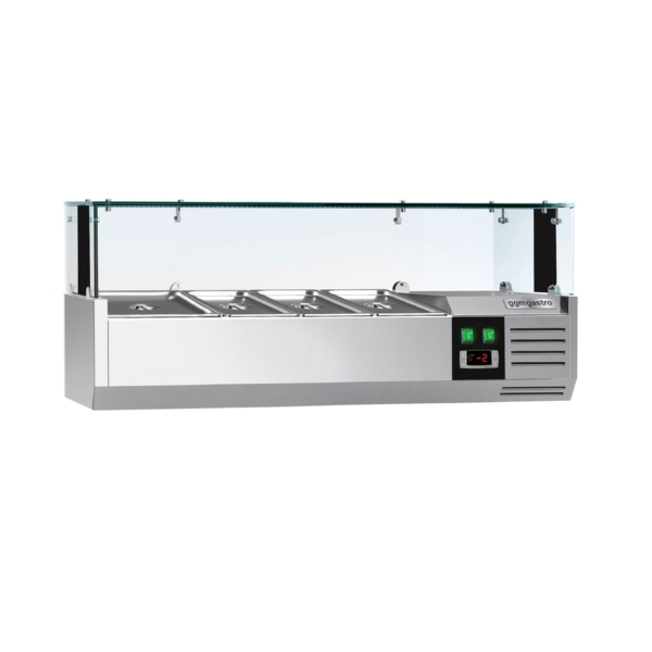 Vitrine réfrigérée PREMIUM avec lumière LED - 1200x395mm - 3x GN 1/3 + 1x GN 1/2