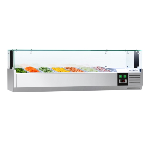 Vitrine réfrigérée PREMIUM avec lumière LED - 1500x335mm - 7x GN 1/4