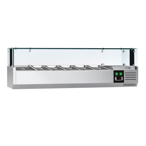 Vitrine réfrigérée PREMIUM avec lumière LED - 1500x595mm - 5x GN 1/5 + 1x GN 1/2